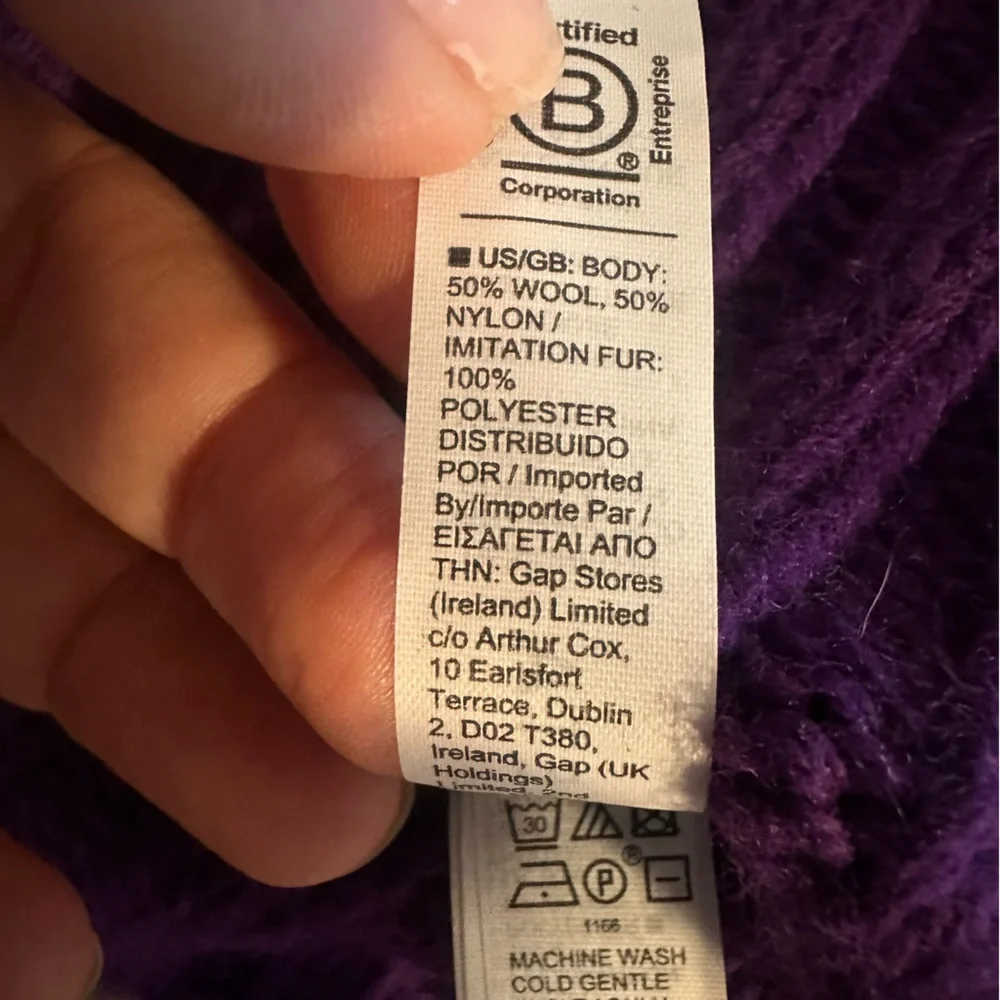 Athleta Purple Ribbed Knit Pom Beanie Hat - Picture 8 of 10
